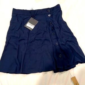 Reformation Delia Skirt in Navy with button detail
